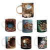 Mugs Bookshelf Mug Ceramic Tea Milk Cup Bookish Book Club Beverage 350ml Coffee