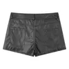 Shorts masculinos Shorts de couro PU para pole dancing totalmente forrado látex boxe shorts bolsos punk bagagem clube roupas carnaval roupasC240402