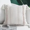 Cushion/Decorative Pillow Cotton Woven Er Iovry Tassels Morroccan Style Tuft For Home Decoration Sofa Bed 45X45Cm/30X50Cm/50X50Cm /Dec Dhy31