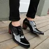 Dress Shoes Heel Block Normal Leather Men Wedding Casual Man Sneakers Black Sport Upper Fast Pro Tenix Raning