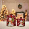 Garrafas de armazenamento 2 PCs Tinplate Candy Jar Potes de biscoito de Natal para guloseimas Caixa de açúcar de suprimentos