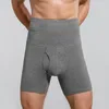Sous-vêtements une pièce coupe taille haute hommes coton chaud respirant élastique shorts de sport hommes sans couture longs boxeurs