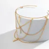 Link Bracelets Fashion Opening Upper Arm Bracelet With Chain Women Cuff Body Adjustable Armband Jewelry Gifts