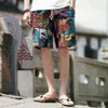 2023 verão moda algodão cânhamo casual solto e confortável shorts impressão personalizada praia capris na moda masculina tamanho grande