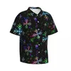 Chemises décontractées pour hommes Perles de neige Chemise de vacances Vacances colorées Modèle Hawaii Hommes Blouses lâches Manches courtes Streetwear Design Tops