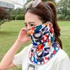 Scarves Printed Silk Mask Fashion Floral Cycling Face Cover Sunscreen Scarf Gini Shield Neck Wrap Sports