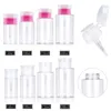 Bouteilles de stockage 3 pièces 60-200ml pompe à pression vide avec couvercle rabattable récipient de cosmétiques transparent pour dissolvant de vernis à ongles alcool maquillage