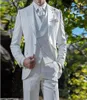 Elfenben män kostymer för bröllop vintage brudgum tuxedos skräddarsydda brudgummen blazer 3 stycken toppade lapel dubbelbröst väst retro s3435427