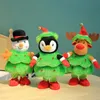 Dancing Snowman Elk Doll Childrens Electric Plush Toys Christmas Gift 240325