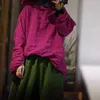 Kvinnors hoodies 24 Women Linen Sweatshirts Spring Vintage Solid Color Loose Hooded Full Sleeve Female Tide Thin Tops Wild