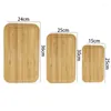 Plateaux de thé assiette en bois en bambou servant apéritif natural grand steak en bois 3 pcs