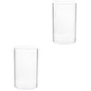 Candle Holders 2pcs Glass Cover Candleholder Tube Shade Open Flame Cylinder