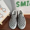 Casual Schuhe Grundlegende Frauen Schwarz Weiß Karierte Leinwand Slip Auf Weibliche Dicke Sohle Sneaker Mädchen Student Schule Schuh Schnüren sommer