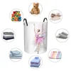 Laundry Bags Foldable Basket For Dirty Clothes Ballerina Dancing On Eiffel Tower Storage Hamper Kids Baby Home Organizer