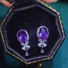 Dangle Earrings Caoshi Tempement Purple Crystal Drop Femaly Anniversary Party Accessoriesデリケートな魅力的な女性トレンディな宝石ギフト