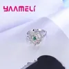 Anillos de racimo Joyería de boda Dedo Cristal Corazón para mujeres Amante CZ Anillo Mujer Compromiso Fiesta al por mayor