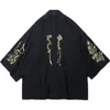 Ropa étnica Haori Yukata Samurai japonés Ropa Tallas grandes Hombres Kimono Cardigan Estilo chino Bordado Camisa de lino de algodón suelta