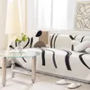 Chair Covers Modern Simple Ins Sofa Cover With Tassels For Living Room Non-slip Towel Blanket Bed Decor Black And White