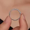Кольца-кольца Bamoer U-образное кольцо с мосонитом, полувечное с бриллиантом круглой огранки, кольцо на палец из стерлингового серебра 925 пробы, свадебные изысканные ювелирные изделия, подарки