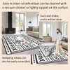 Soft and Stylish Black Area Rug - Washable, Non-S Pile Faux Wool Rug for Living Room, Dining Room, Bedroom - Vintage Design