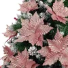 Decoratieve bloemen Kerstbloemdecoraties voor boom Imitatie Buitenplanten Flanel Vakantie Kunstmatig