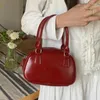 Drawstring Fashion Pu Leather Women's Shoulder Bags Retro Solid Color Ladies Daily Messenger Bag Casual Female Handväskor Enkel Tote Purse