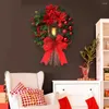 Decorative Flowers Garland Lights Christmas Wreath Xmas Window Ornament Hanging Plastic Wall Store