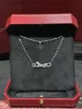 Top Luxury Fine 1to1 Collier de créateur original pour femmes Carter S925 Collier en argent sterling incrusté de diamants Bijoux de marque originaux polis