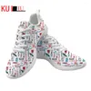 Casual Shoes KUILIU Lightweight Mesh Funny 3D Cartoon Dentist Woman Sneakers Fashion Printed Lace-up Flat Footwear Ladies