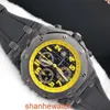 Famous AP Wristwatch Royal Oak Offshore Series 42mm Automatic Machinery 26176FO Forged Carbon Bumblebee Mens Sports Watch