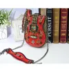 Bag IPinee Exclusive Handmade Guitar Shaped Chain Women's National Style Exquisite Beading Purse Tassel Handbag