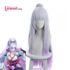 Wigs Lemail wig Synthetic Hair Spirit Blossom Syndra Cosplay Wigs LoL Cosplay Long Gradient Wig with Ponytail Heat Resistant Wig