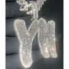 Ins Personalized Hip Hop Ice Out OF CZ Diamond Custom Bejewelled Letters Name Pendant Charm Necklace Jewelry