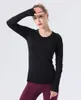 Lu yoga 2.0 long -sleeveved t -shirt dames yoga kleding vaste kleur naakt sport vormen taille strakke fitness jogging sportkleding blouse groothandel