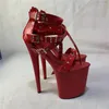 Chaussures de danse à talons hauts de 20 Cm pour femmes, sandales de gladiateur décorées avec rivets, tuyau en acier avec boucle