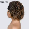 Парики афро извращенные вьющиеся парики для повязки на голову короткие парики для волос для чернокожих женщин омбре натуральные глупо -синтетические теплостойкие волосы Annivia