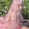 かつらVicwig 40in Synthetic Long Curly Wig White Pink Brown OrangeLolinga Cosplay Women hair Wig for Daily Party