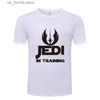 Męskie koszulki Jedi w treningu st ars w ars klasyczny projekt filmu drukowane mężczyźni T-shirty Krótkie płyty bawełniane topy t Cool Strt Style Plus Size 4xl Asian Size Y240402