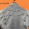 2024 Spring New Trendy Product Fushen Graffiti Letter Detachable Sleeves Washed Denim Jacket