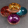 Bols Naturel Geométric Shape Coconut Shell Bowl Dishes Paint Cuisine Paint Craflure DÉCOR 7 COULEURS