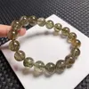 Braccialetti di collegamento 12MM Tormalina naturale Quarzo rutilato Bracciale Donna Trendy Reiki Healing Elastico Yoga Energia Bracciale Gioielli Regalo