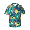Chemises décontractées pour hommes Chemise de plage à feuilles tropicales pour hommes feuillage moderne été à manches courtes personnalisé vintage chemisiers surdimensionnés cadeau d'anniversaire