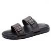 Pantoufles hommes sandales 2024 été plage en plein air chaussures décontractées mâle noir intérieur tongs chaussures grande taille 46 Sandalias