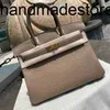 Platinum Leather Bk Designer Handbag Pure Manual Wax Line 2024 New Litchi Pattern Bag Bag Womens One Shoulder Portable Large Capacity Bag