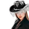 Bérets diamant glands chapeaux de cowboy chapeau incrusté de cristal pour acteur actrice
