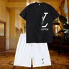 Suit men's summer 2024 new fashion brand short sleeve shorts T-shirt men's casual wear with a handsome set of summer clothes