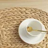 Table Mats Round Woven Rattan Placemats Natural Wicker Water Hyacinth Straw Braided Set Of 18