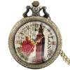 Retro Klassieke Big Ben Elizabeth Tower Lady Zakhorloges Vrouwen Mannen Quartz Analoog Horloge Ketting Ketting Keten horloge