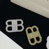 Biżuteria BB kolczyka na Instagramie Pełna diamentowa litera B broszka brooch spersonalizowana luksusowa broszka Mała pachnąca dekoracja wiatru spersonalizowana trend