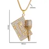 Pendant Necklaces Men And Women Personality Charm Fashion Music Rock Creative Tape Microphone Necklace